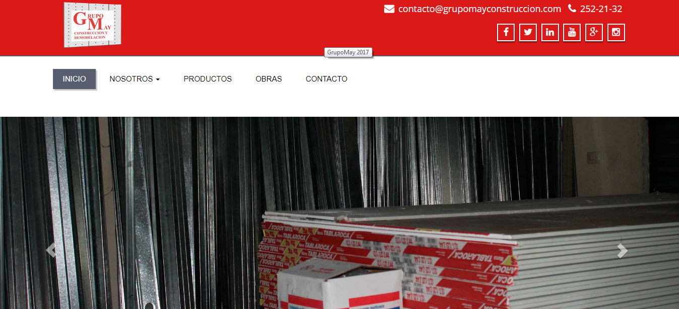 Sitio web de Grupo May Construcción