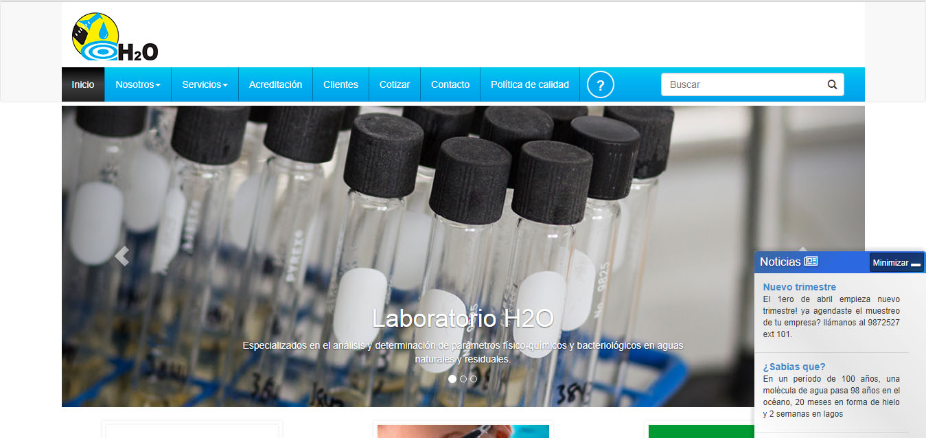 Sitio web de Laboratorio H2O