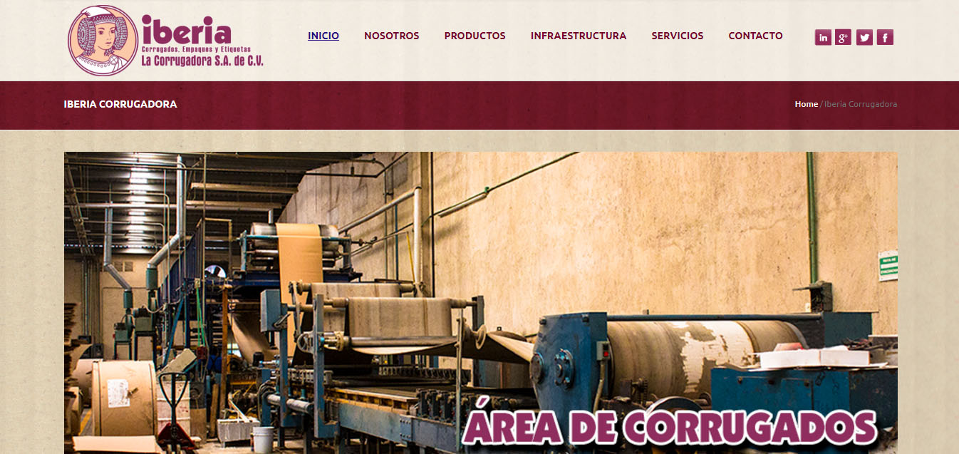 Sitio web de Iberia Corrugados